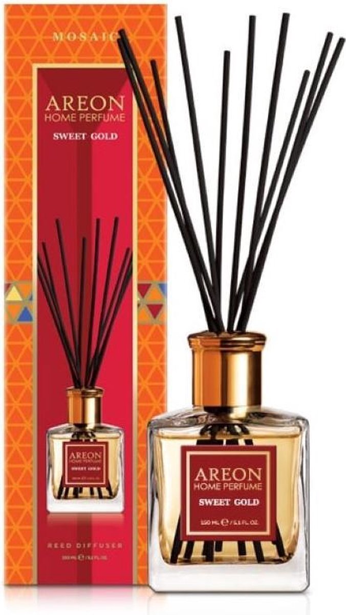 AREON Mosiac sweet gold - interieurparfum - geurstokjes - huisparfum - zoet - kruidig - oosterse kruiden - gedroogd fruit unisex