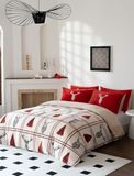 Kampala Hill Stag Teddy Fleece King Dekbedovertrek Set Rood Beddengoed voor Winter