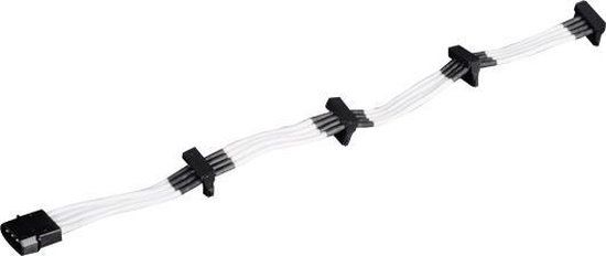 SilverStone Adapter 4-Pin Molex > 4x 15-Pin SATA 30cm Wit
