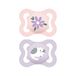 MAM Air fopspeen in set van 2, van Skinsoft siliconen met fopspeenhoes, 2-6 maanden, roze