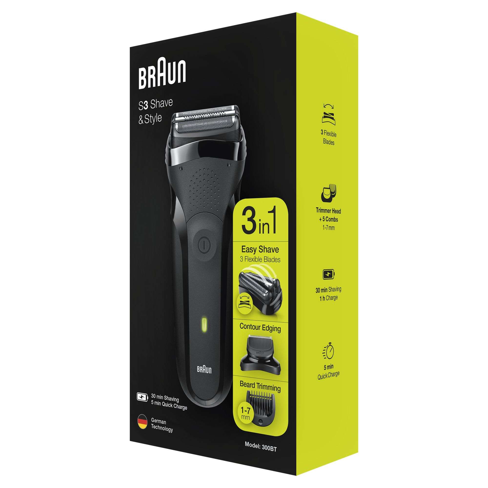 Braun Series 3 Shave&Style 300BT Elektrisch Scheerapparaat, Scheermes