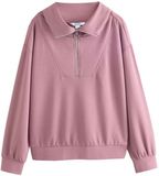 Next - Dames - Jersey sweatshirt met korte rits - Roze