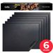 GrillX Tapis de barbecue - 6 pièces - Réutilisable - 40 x 33 cm - Noir