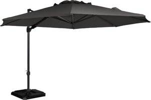 Exotan Roma Parasol Buiten - Aluminium - Antraciet - 265x350x350 - Rond