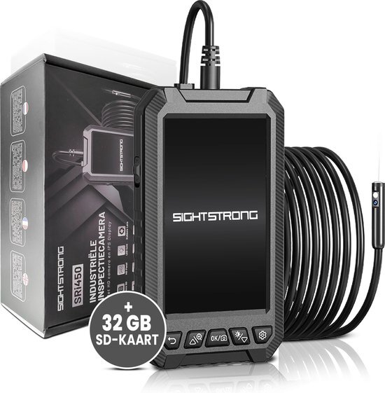 Sightstrong - Industriële Endoscoop met dubbele Camera - Professionele Inspectiecamera - 5.0 INCH Display - Inclusief Gratis 32GB Micro SD - 10 Meter kabel