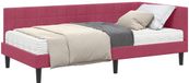 vidaXL Hoekbedframe met Matras - Wijnrood - 90 x 200 cm - Fluweel