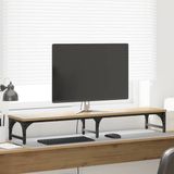 vidaXL Monitorstand Artisanaal eiken 105 x 23 x 15,5 cm Bewerkt hout