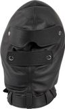 ZADO LateX – Latex Hoofdmasker in Strakke Anatomische Vorm met Montage Ring voor Mond – Zwart