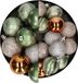Atmosphera Boules de Noël - 27 pièces - champagne/ocre/vert clair - 4 et 5 cm - plastique