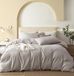 JIYUAN 100% gewassen katoenen dekbedovertrekset, comfortabel, eenvoudige stijl, zacht, ademend, gestructureerd, duurzaam linnen aanvoelend beddengoed voor alle seizoenen, kingsize bed, effen linnen