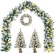 vidaXL Mini-kerstbomenset 45 cm 125 LED's Warmwit PVC Groen en Wit