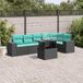 Maison Exclusive - 7-delige loungeset pour le jardin avec coussins, rotin synthétique noir