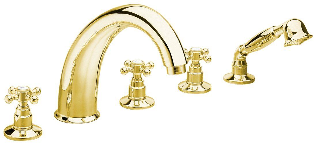 Reitano Rubinetteria ANTEA Badrandcombinatie 5-gaats mengkraan - goud