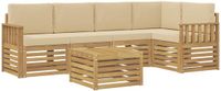 vidaXL Loungeset 6-delig Wit en Beige Polyester
