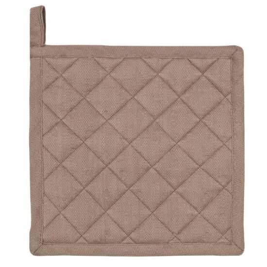 Clayre & Eef - Pannenlap Ovenwant Jaquard met stip - Bruin - 20 x 20 cm