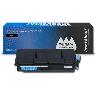 PrintAbout Huismerk TK-3100 Toner Zwart | Compatibel met Kyocera ECOSYS M3040dn, M3540dn, FS-2100D, FS-2100DN | 12.500 pagina's