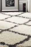 Safavieh Dallas Shag Collection SGD557A tapijt, donkergrijs en ivoor, 25,4 x 35,6 cm modern 3' x 5' Ivoor/donkergrijs