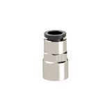 Riegler Rechte steekschroefverbinding »click-clock«, G 3/8 i., voor buitenslang Ø 12 mm, werkdruk max. 16 bar, messing vernikkeld