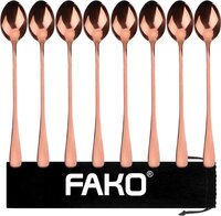 Fako Bijoux® - 8 Long Drink Lepels - Rosé Goud - RVS