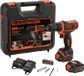 BLACK+DECKER Accuboormachine/schroefmachine, 12V, BDCDD12KB-QW, met 2 accu's, oplader, in koffer