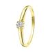 Lucardi Dames Ring gold bezet met zirkonia van Swarovski 3,5mm - Ring - Cadeau - Echt Zilver - Goudkleurig