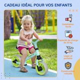 AIYAPLAY Kinderloopfiets - Staal - 66,5x34x47cm - Groen