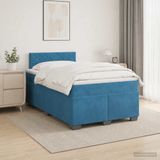 vidaXL Boxspringbed met matras Blauw 120 x 190 cm Fluweel