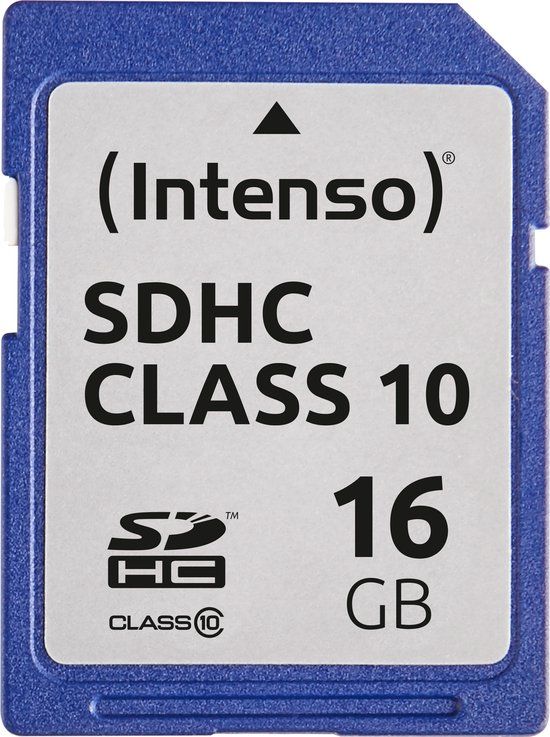 Intenso 16GB SDHC Class 10 SD-kaart - Zwart