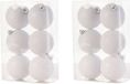 Cosy&Trendy Billiet - Vanlaere 12x Witte kunststof kerstballen 8 cm - Glitter