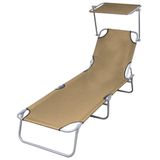 VidaXL Lounge Tuinstoel Gecapitonneerde Zitting Polyester Taupe