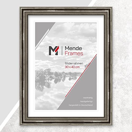 Mende Frames Fotolijst antiek 30 x 45 cm I kleur: zilver I houten fotolijst I fotolijst I zilveren barok fotolijst I Made in Germany I V450