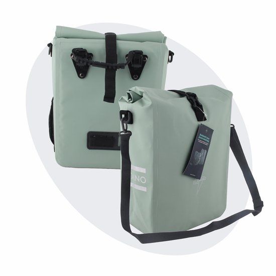 Voltano Fietstas 16L - Mint Groen - Enkele Pakaftas - 100% Waterdicht - Met Schouderband
