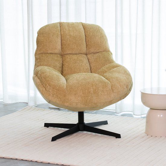 LABEL51 Huxley Fauteuil - Geel - Chenille