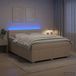 vidaXL Boxspringbed met matras Crèmekleurig 140 x 190 cm Stof