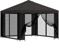 vidaXL Tuinpaviljoen met zijwanden, 3 x 3 meter, antraciet