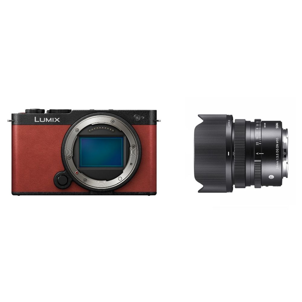 Panasonic Panasonic Lumix S9 Body Crimson Red + Sigma 24mm F/3.5 DG DN Contemporary L-mount