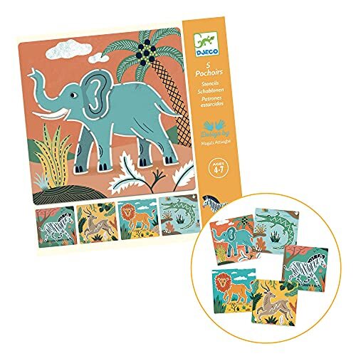 DESIGN BY - Sjablonen wilde dieren (min. 2 stuks) stickers, meerkleurig (38916)