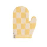 Knit Factory Ovenwant Block - Hittebestendige ovenhandschoen - keukenhandschoen - Gemaakt van 50% katoen & 50% acryl - Slijtvast - Ecru/Gold