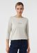 Comma T-shirt lichtbeige courte manche coton uni col rond ajusté extra court femme 46