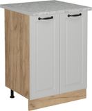 Vicco R-Line Meuble bas de cuisine – 60 cm WB Marbre Blanc Style champêtre