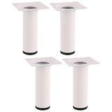 Wagner Meubelpoten Classic Retro, Ø 30 x 100 mm, geïntegreerde montageplaat 60 x 60 mm, binnendraad Ø 10 mm, gepoedercoat staal, wit - 12161004