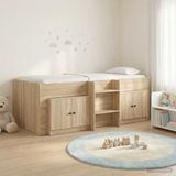 vidaXL Loft Bed Frame met Kast 3 st Sonoma Eiken Bewerkt hout