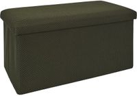 Home Deco Factory Poef/hocker Atome - opvouwbaar - stof - opbergbox - donkergroen - 2 persoons - 76 x 38 x 38 cm