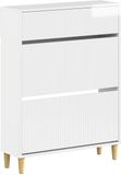vidaXL Schoenenkast ARNHEM 78 x 24 x 103 cm Bewerkt hout Hoogglans Wit