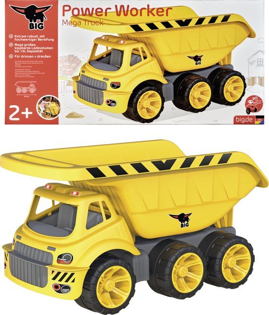 BIG Power Worker Mega Truck - Kiepwagen - Geel/Zwart - Vanaf 2 jaar