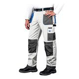 Leber&Hollman LH-FMN-T_WSN52 Beschermende broek, wit-grijs-blauw, 52 maten