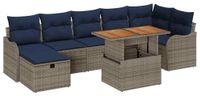 vidaXL Tuinbankenset 8 st Grijs poly rattan