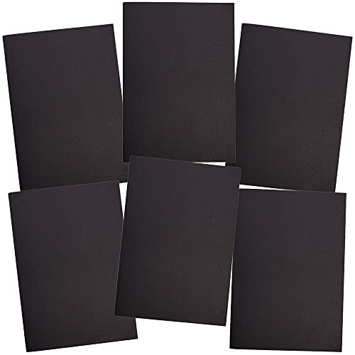 Baker Ross FX434 zwart A5 Schetsboek - Set van 6, Schetsblok voor Kinderen en Volwassenen, Tekenblok voor Scholen, Tekenpapier