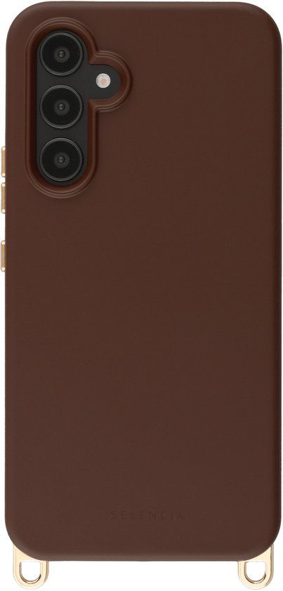 Selencia Hoesje - Geschikt voor Samsung Galaxy A54 (5G) - Rivièra geschikt voor MagSafe Backcover met afneembare haakjes - Choco Brown