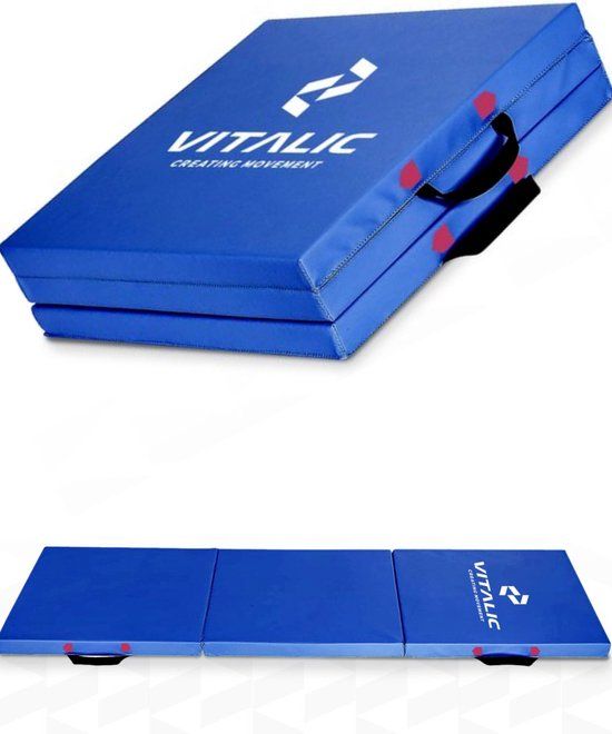 Vitalic Yoga Mat - 6mm Dik - 180cm Lang - Anti-slip - Donker Blauw - Incl. Draagtas